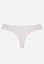 Jasnoszare Majtki Stringi z Bawełną w Kwiaty Calylia