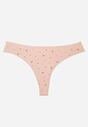 Jasnoróżowe Majtki Stringi z Bawełną w Kwiaty Calylia