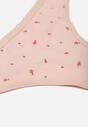 Jasnoróżowe Majtki Stringi z Bawełną w Kwiaty Calylia