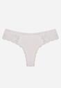 Białe Majtki Stringi z Subtelną Koronką z Bawełną Adriedah