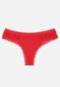 Czerwone Majtki Stringi z Subtelną Koronką z Bawełną Adriedah