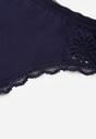 Granatowe Majtki Stringi z Subtelną Koronką z Bawełną Adriedah