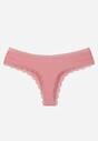 Ciemnoróżowe Majtki Stringi z Subtelną Koronką z Bawełną Adriedah