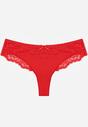 Czerwone Majtki Typu Stringi z Koronką Nedareanes