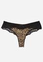 Panterkowe Majtki Typu Stringi z Koronką Nedareanes