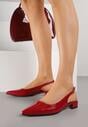 Bordowe Lakierowane Płaskie Sandały Baleriny Ozdobione Paskiem Delanisse