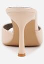 Beżowe Klapki na Szpilce z Otwartym Noskiem w Szpic Sewnessa