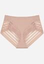 Różowe Majtki Figi z Wysokim Stanem Zdobione Koronką i Siateczką Helieth