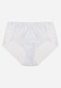 Białe Majtki Figi z Wysokim Stanem Zdobione Koronką i Siateczką Helieth
