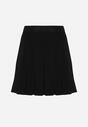 Czarna Plisowana Spódnica z Wiskozą z Wysokim Stanem Nesadoe