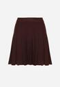 Brązowa Plisowana Spódnica z Wiskozą z Wysokim Stanem Nesadoe