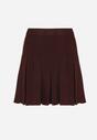 Brązowa Plisowana Spódnica z Wiskozą z Wysokim Stanem Nesadoe