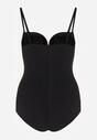 Czarne Bieliźniane Body Modelujące z Wyciętym Dekoltem Theloria