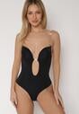 Czarne Bieliźniane Body z Odkrytymi Plecami i Wyciętym Dekoltem Terise