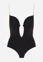 Czarne Bieliźniane Body z Odkrytymi Plecami i Wyciętym Dekoltem Terise