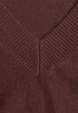 Brązowy Sweter z Dekoltem w V z Domieszką Kaszmiru Mariara