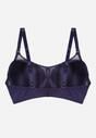 Granatowy Biustonosz z Koronką i Transparentną Wstawką Heliphine