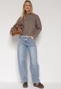 Niebieskie Jeansy Balloon z Regularnym Stanem i Ozdobnym Wiązaniem Rislyn