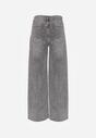Szare Szerokie Jeansy z Wysokim Stanem Zdobione Błyszczącymi Drobinami Isabela