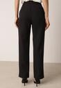 Czarne Proste Spodnie Garniturowe VICES z Wysokim Stanem Zellryna