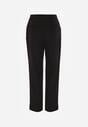 Czarne Proste Spodnie Garniturowe VICES z Wysokim Stanem Zellryna