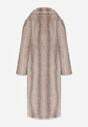 Jasnobeżowy Jednorzędowy Płaszcz Futerko o Klasycznym Kroju Yrelsha