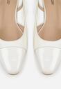 Białe Eleganckie Sandały na Klockowym Obcasie z Lakierowanym Noskiem Brizthine