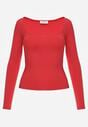 Czerwona Elastyczna Bluzka z Kwadratowym Dekoltem z Wiskozą Doriore