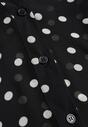 Czarna Bawełniano-Wiskozowa Koszula w Groszki z Plisowanymi Rękawami Ronan