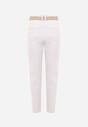 Białe Bawełniano-Wiskozowe Jeansy Mom Fit z Dodatkowym Paskiem Papheilise