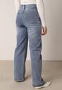 Niebieskie Szerokie Jeansy z Bawełną i Domieszką Wiskozy z Wysokim Stanem Zhein