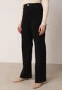 Czarne Bawełniane Jeansy o Szerokim Kroju z Wysokim Stanem Nethea