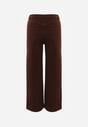 Ciemnobrązowe Bawełniane Jeansy z Wysokim Stanem i Szerokimi Nogawkami Taphixa