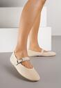 Beżowe Balerinki w Stylu Mary Jane Urifiel