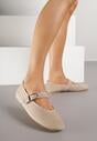 Ciemnobeżowe Balerinki w Stylu Mary Jane Urifiel