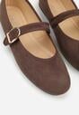 Brązowe Balerinki w Stylu Mary Jane Urifiel