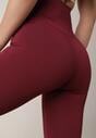 Bordowe Elastyczne Spodnie z Gumką w Talii i Wysokim Stanem Brinamla