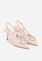 Różowe Sandały na Szpilce z Cyrkoniową Klamrą Elinvyra