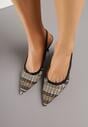 Czarne Sandały Ozdobione Plecionką Oaratune