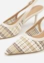 Beżowe Sandały Ozdobione Plecionką Oaratune