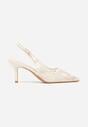 Jasnobeżowe Sandały na Szpilce z Haftowanym Wzorem Iphiserris