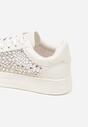 Beżowe Sneakersy na Grubej Podeszwie Ozdobione Cyrkoniami Ilaronis