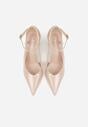 Beżowe Lakierowane Szpilki Ozdobione Wycięciami Ynisorin