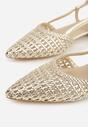 Złote Sandały Ozdobione Plecionką Melorah