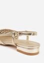 Złote Sandały Ozdobione Plecionką Melorah