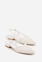 Białe Sandały Ozdobione Plecionką Melorah
