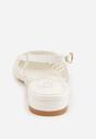 Białe Sandały Ozdobione Plecionką Melorah
