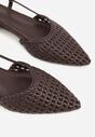 Brązowe Sandały Ozdobione Plecionką Melorah