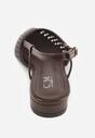 Brązowe Sandały Ozdobione Plecionką Melorah