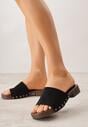 Czarne Klapki Ozdobione Nitami Jehlone